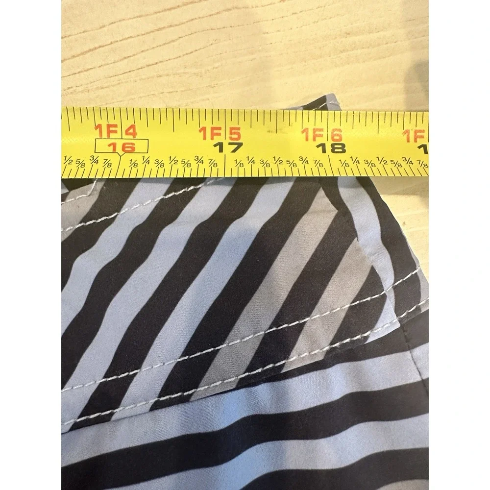 Travis Mathew Men's Blue Striped Board Shorts Swim Shorts Drawstring Pocket Med